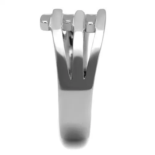 polished (no plating) Stainless Steel Ring with No Stone for Women Style TK2660