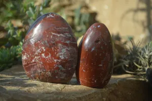 Polished Red Jasper Standing Free Forms  x 3 From Southern Africa