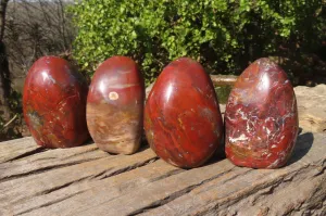 Polished Red Jasper Standing Free Forms x 4 From Madagascar