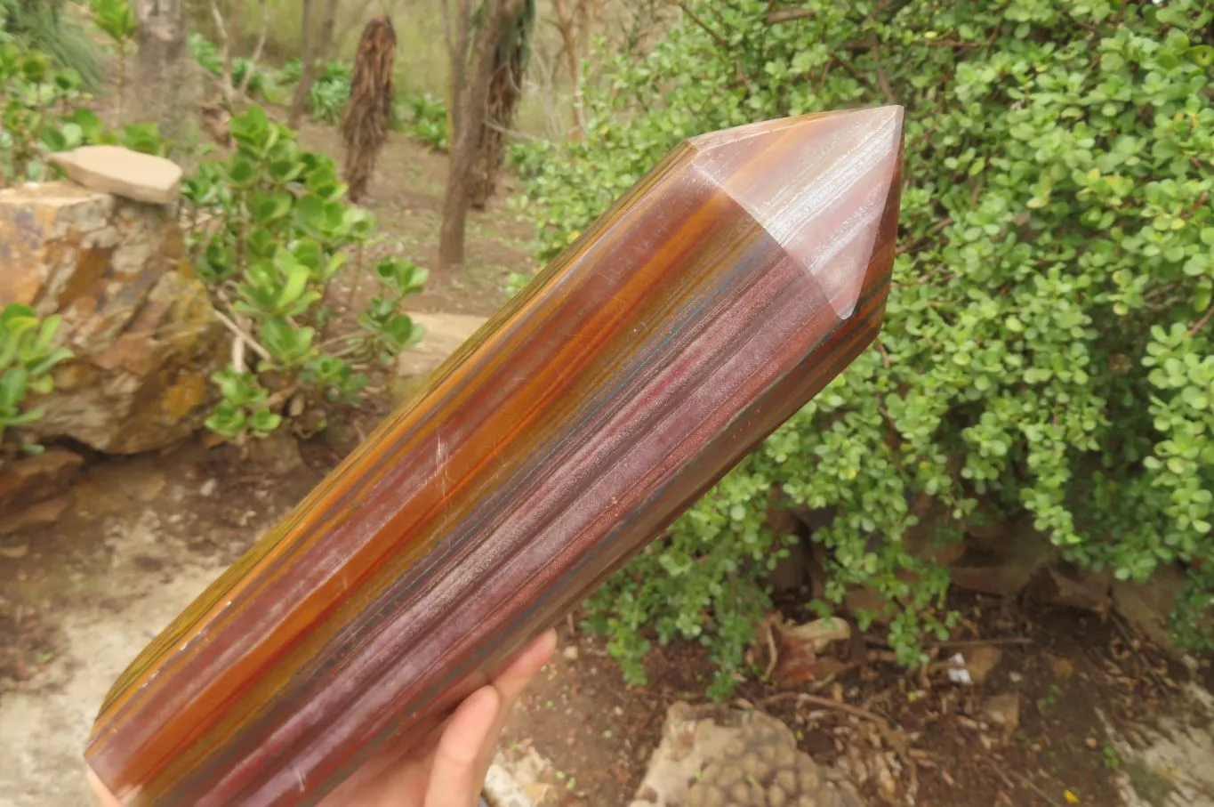 Polished Tiger Iron Jasper Tower x 1 From Northern Cape, South Africa