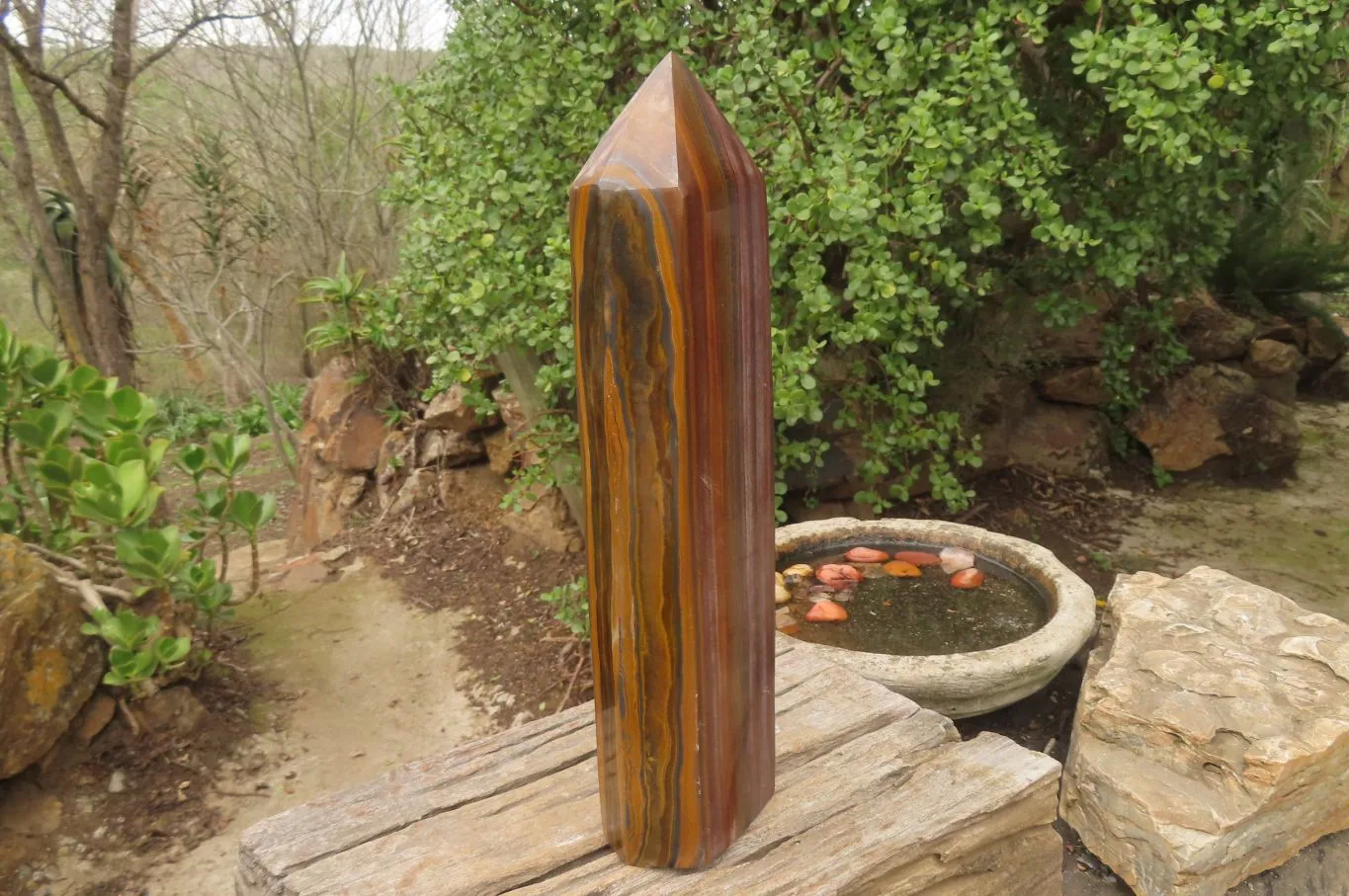 Polished Tiger Iron Jasper Tower x 1 From Northern Cape, South Africa