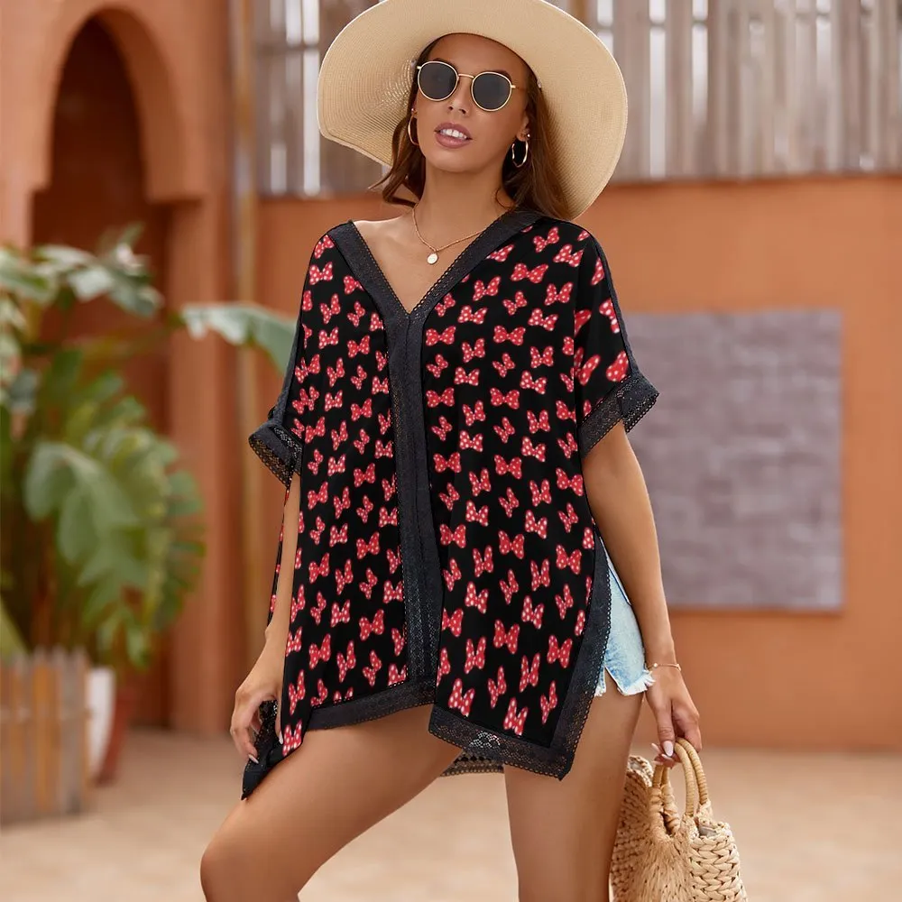 Polka Dot Bows Women's Swimsuit Cover Up