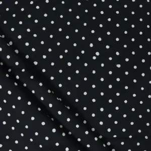 Polka Dots Block Printed Voile Cotton Fabric