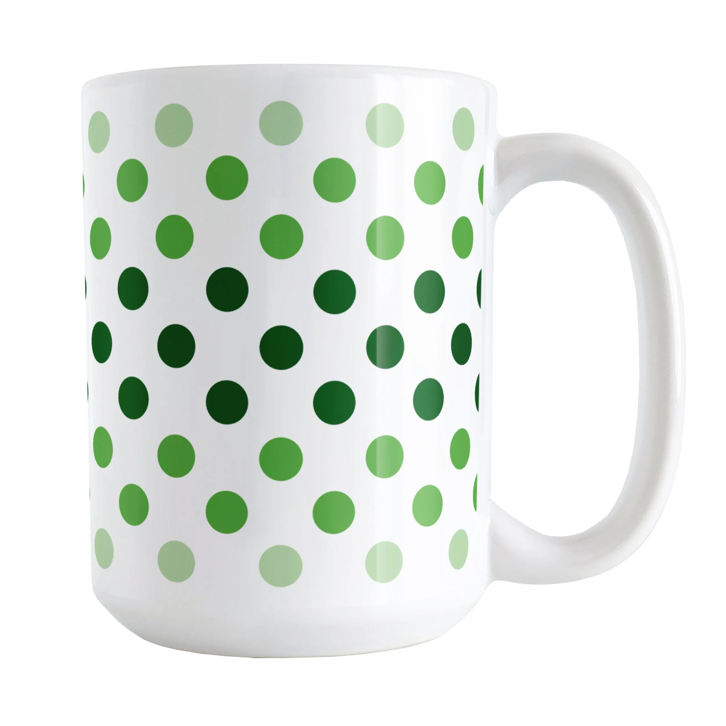 Polka Dots in Green Mug