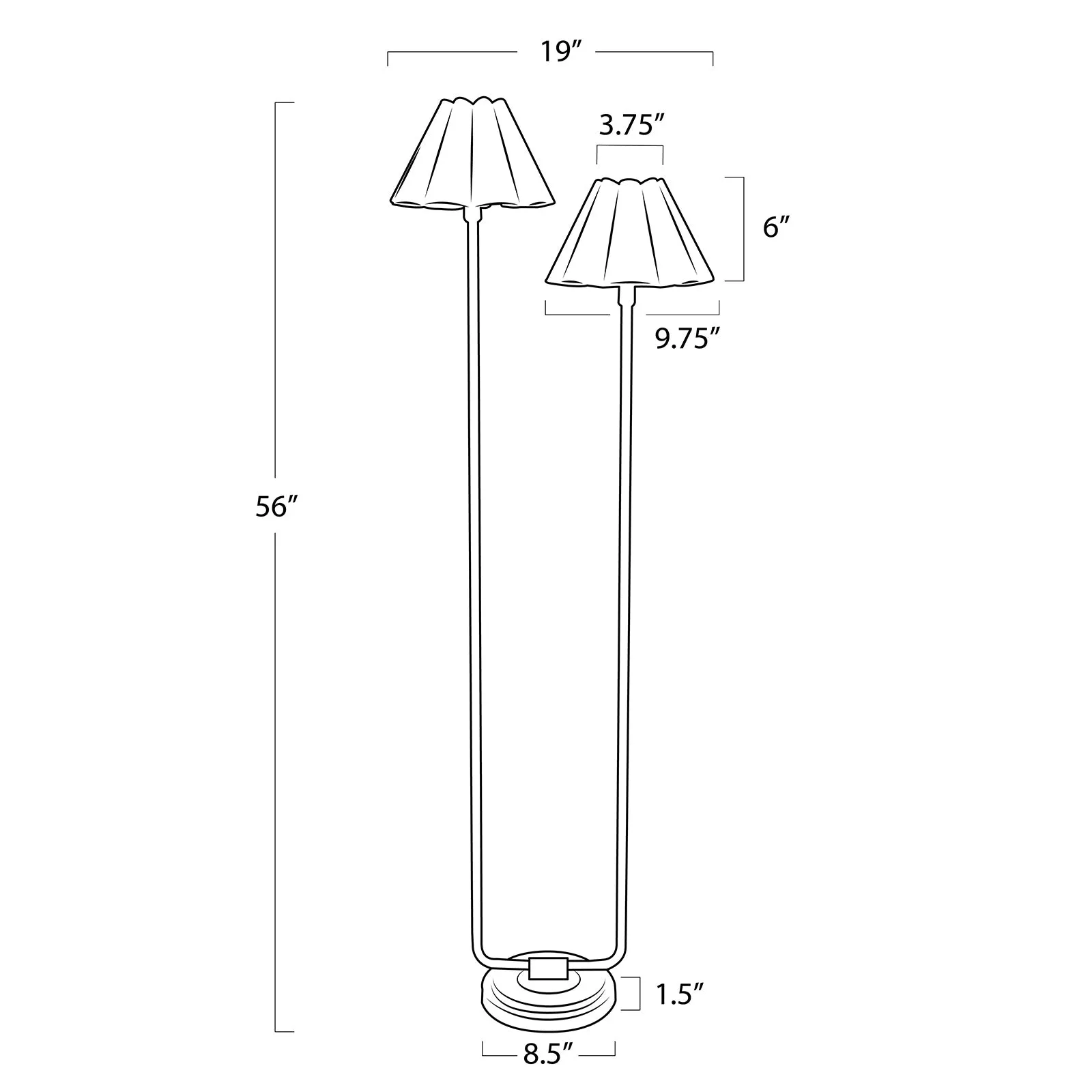 Polly Floor Lamp (Blackened Brass with Green Scalloped Shade)