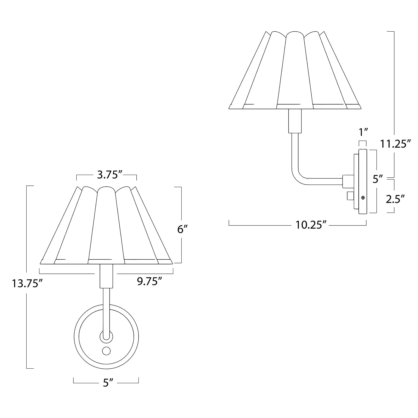 Polly Sconce Single (Natural Brass with Green Scalloped Shade)