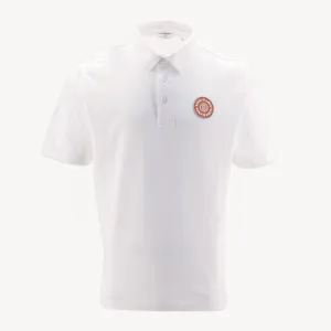 Polo blanc avec badge poitrine