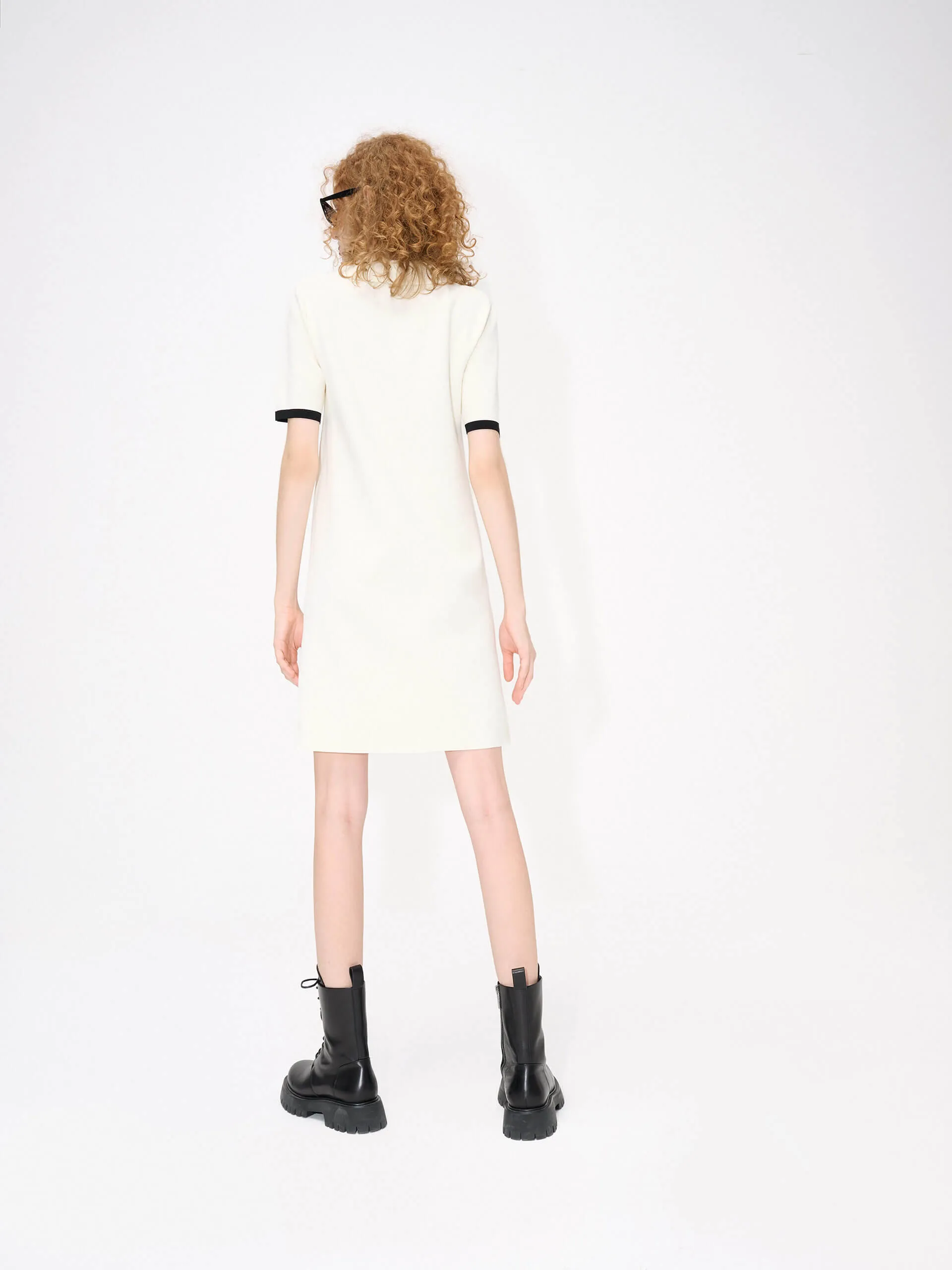 Polo Collar Contrast Dress