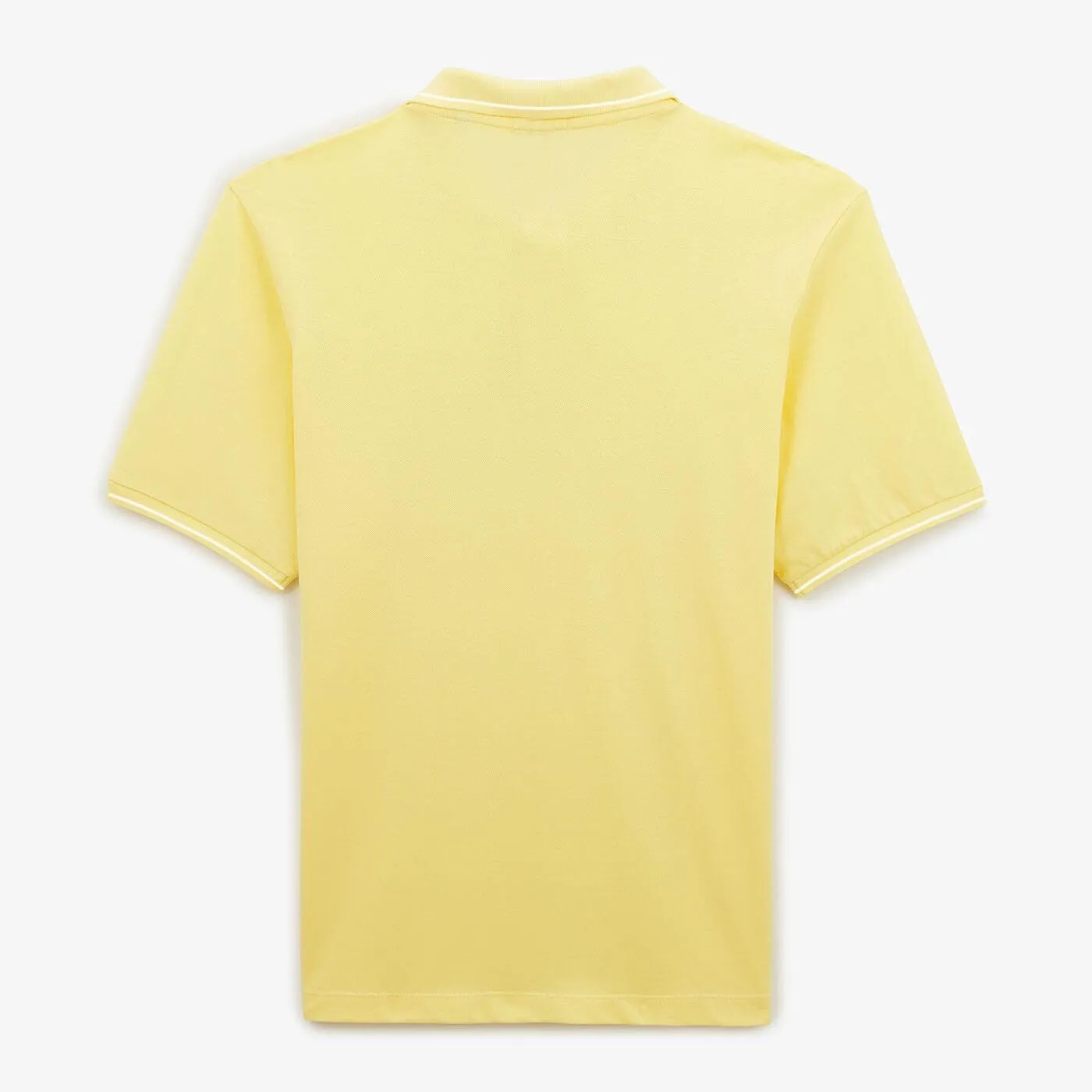 Polo maille piquée jaune yuzu avec liseré