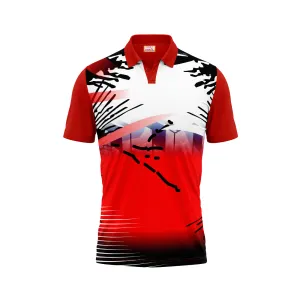 Polo Neck Printed Jersey Red NP00158