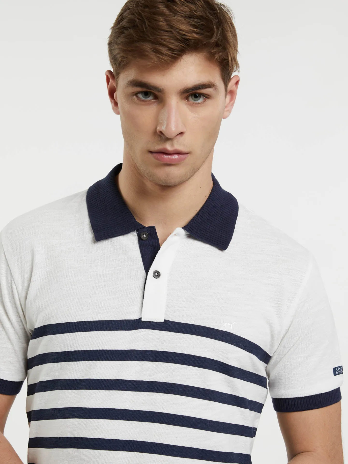 Polo Piqué Shirt With Printed Stripes