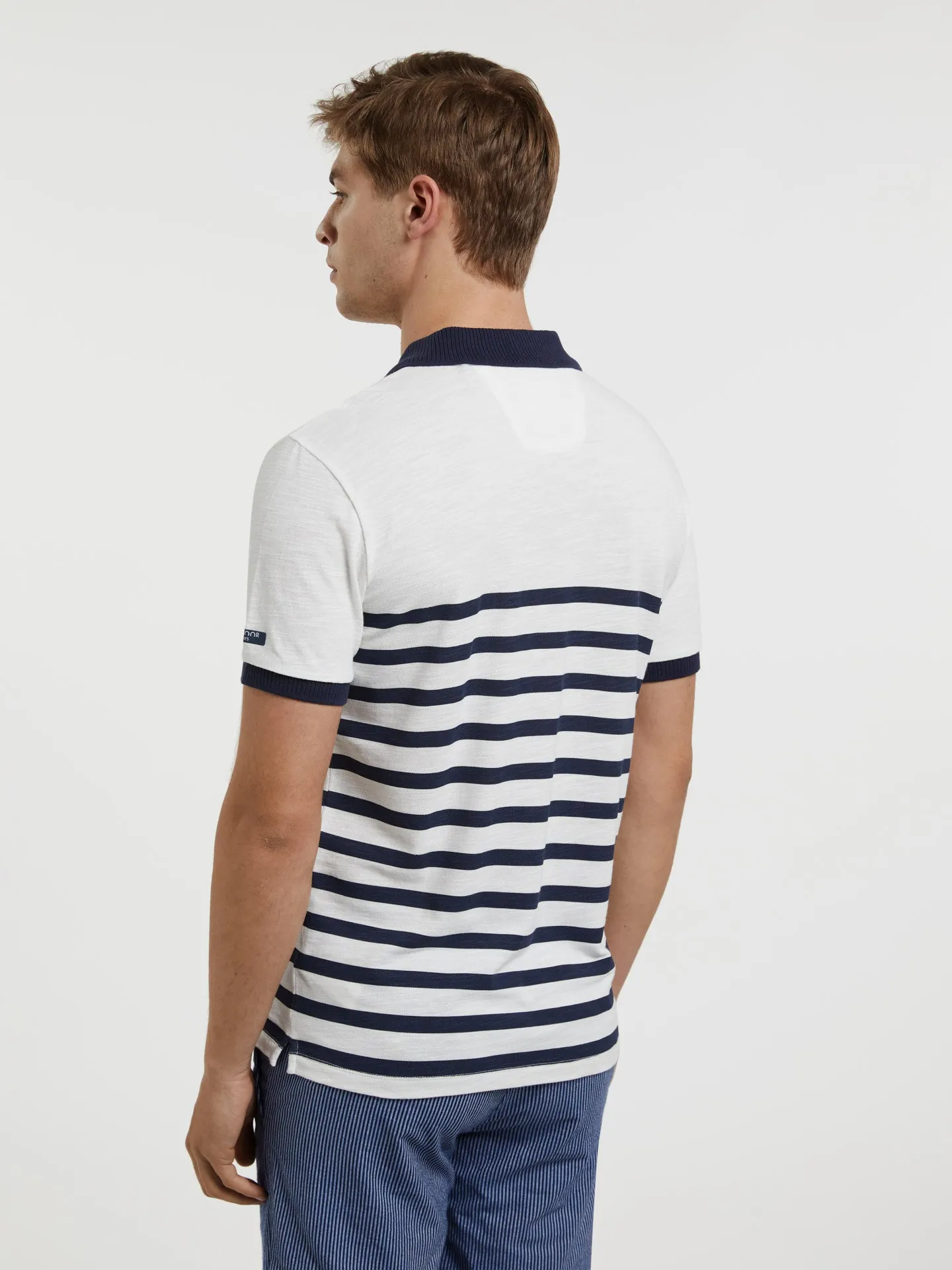 Polo Piqué Shirt With Printed Stripes