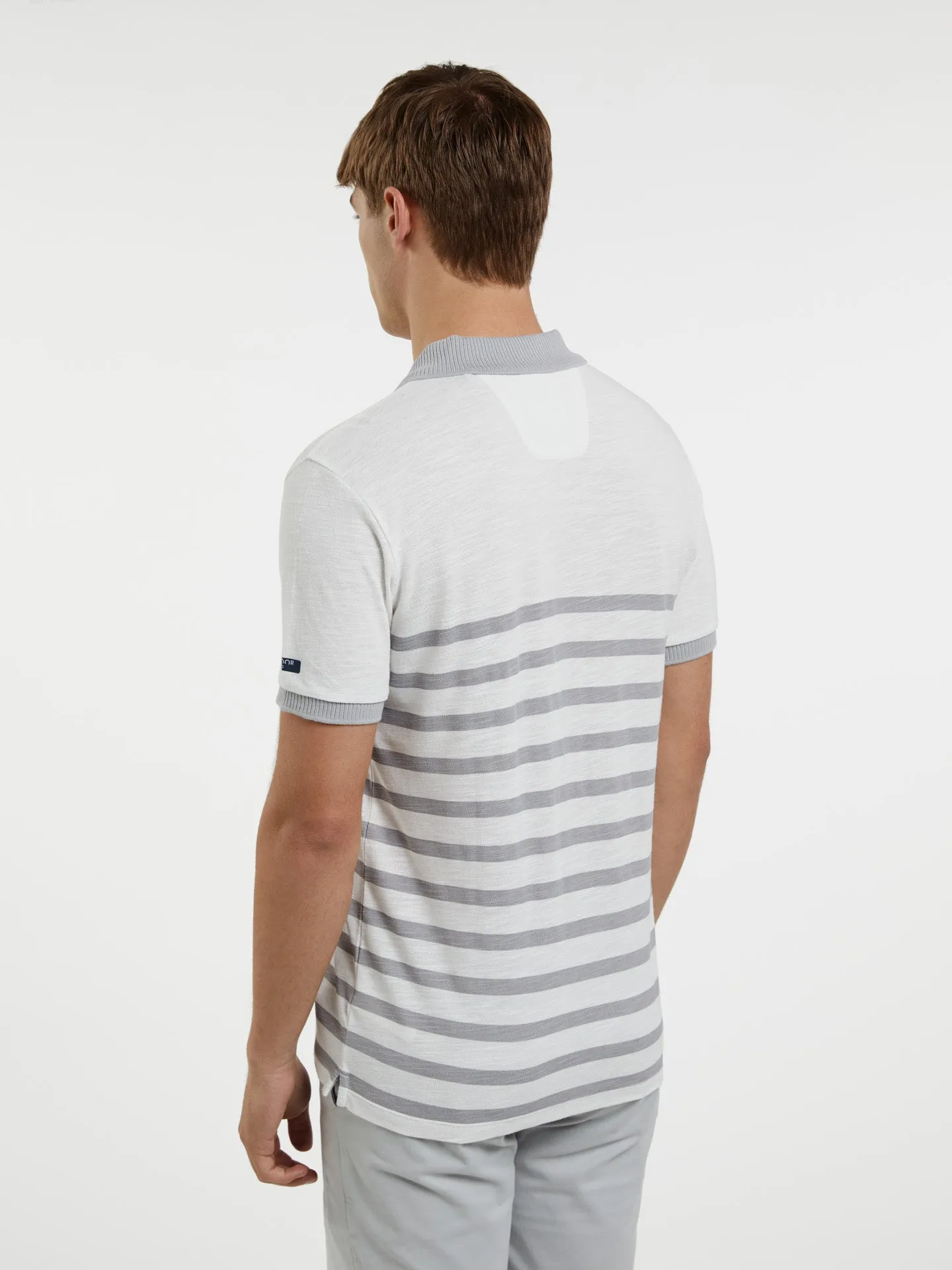 Polo Piqué Shirt With Printed Stripes