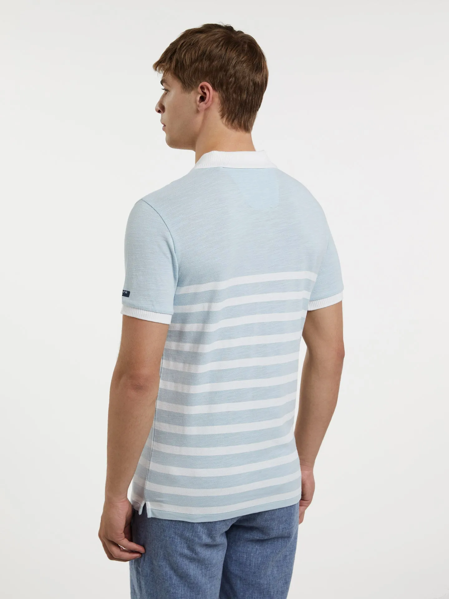 Polo Piqué Shirt With Printed Stripes