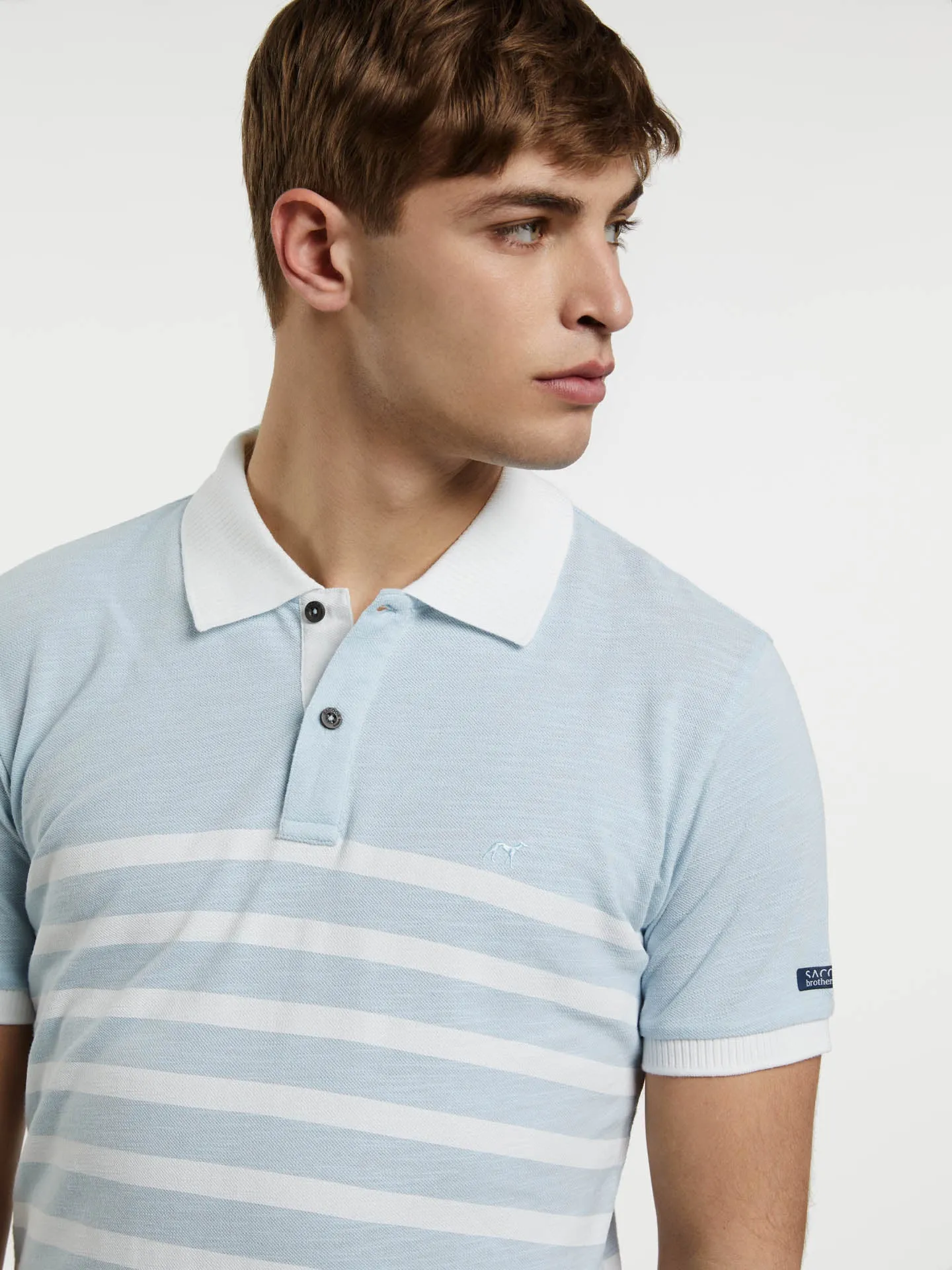 Polo Piqué Shirt With Printed Stripes