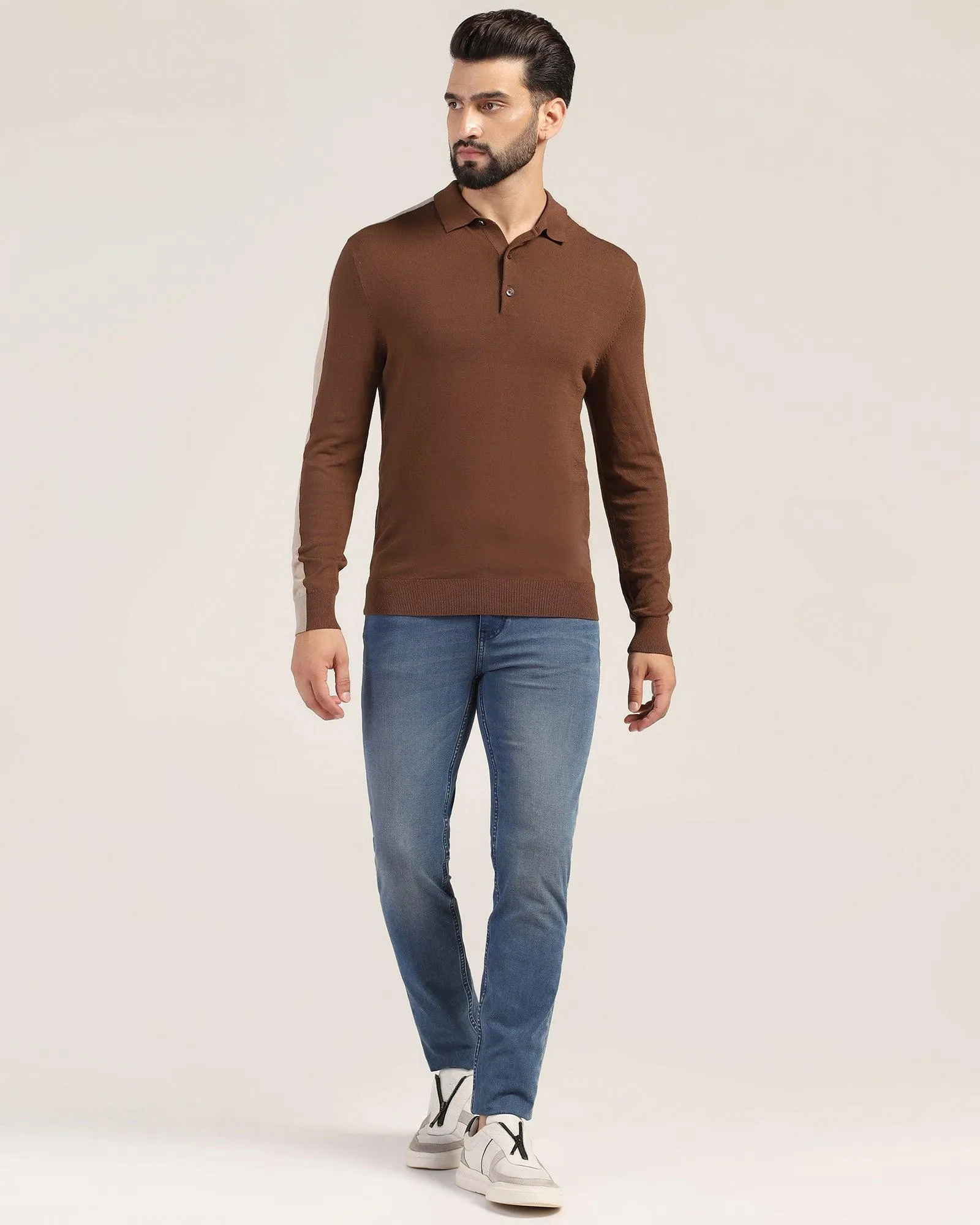 Polo Rust Orange Solid Sweater - Bond