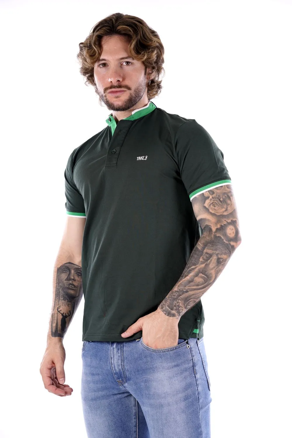 Polo TAKE TWO da Uomo - verde UKE4904MILITARE