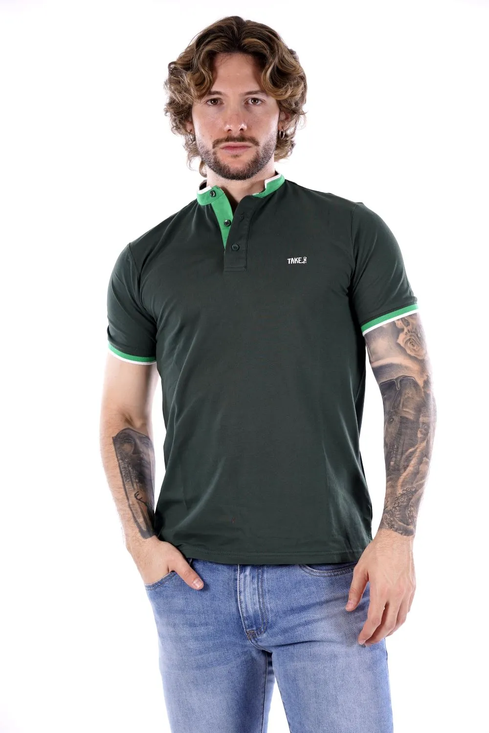 Polo TAKE TWO da Uomo - verde UKE4904MILITARE