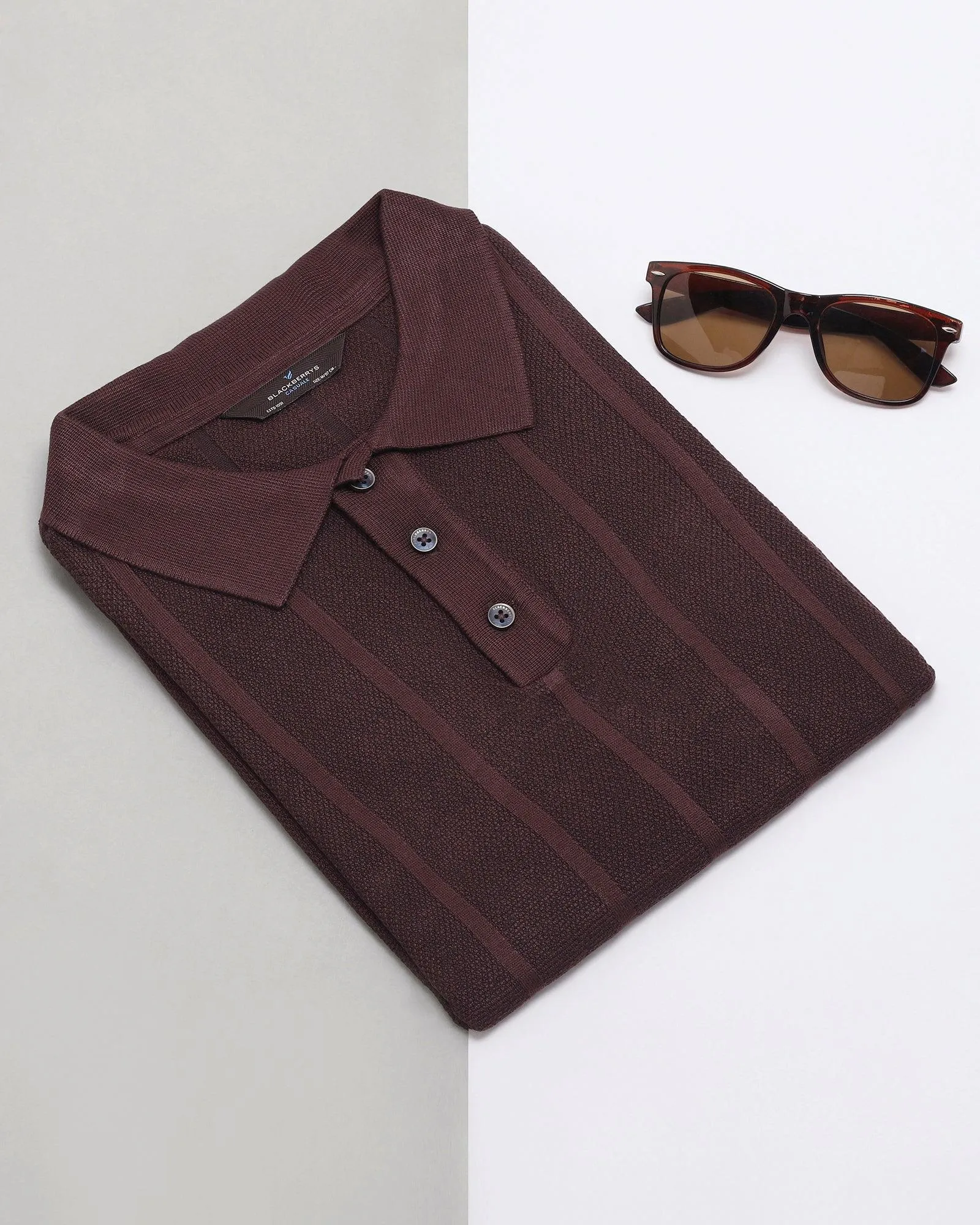 Polo Wine Striped T-Shirt - Juner