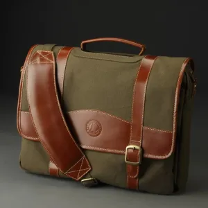 PoloGear Sheridan Leather Computer Briefcase