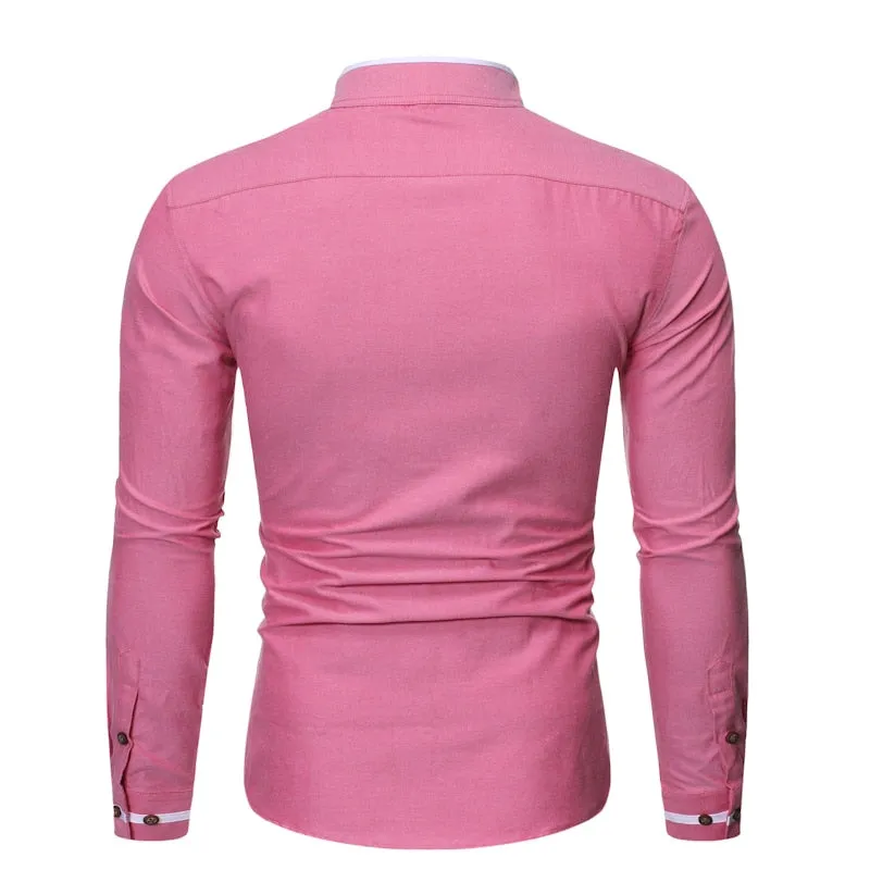 Pologize™ Casual Mandarin Collar Long Sleeve Shirt