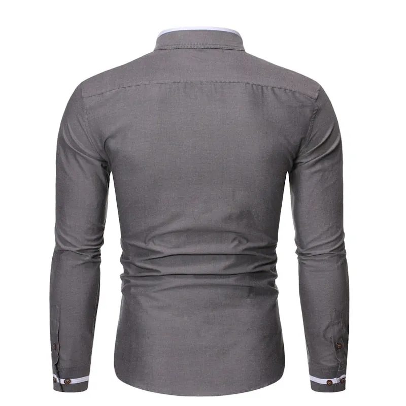 Pologize™ Casual Mandarin Collar Long Sleeve Shirt