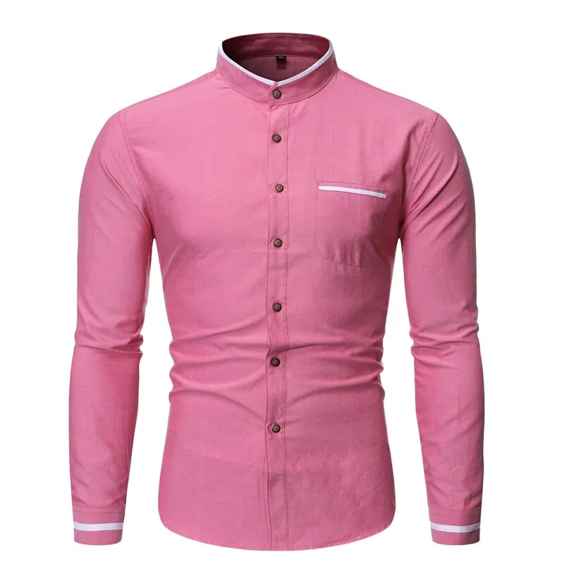 Pologize™ Casual Mandarin Collar Long Sleeve Shirt