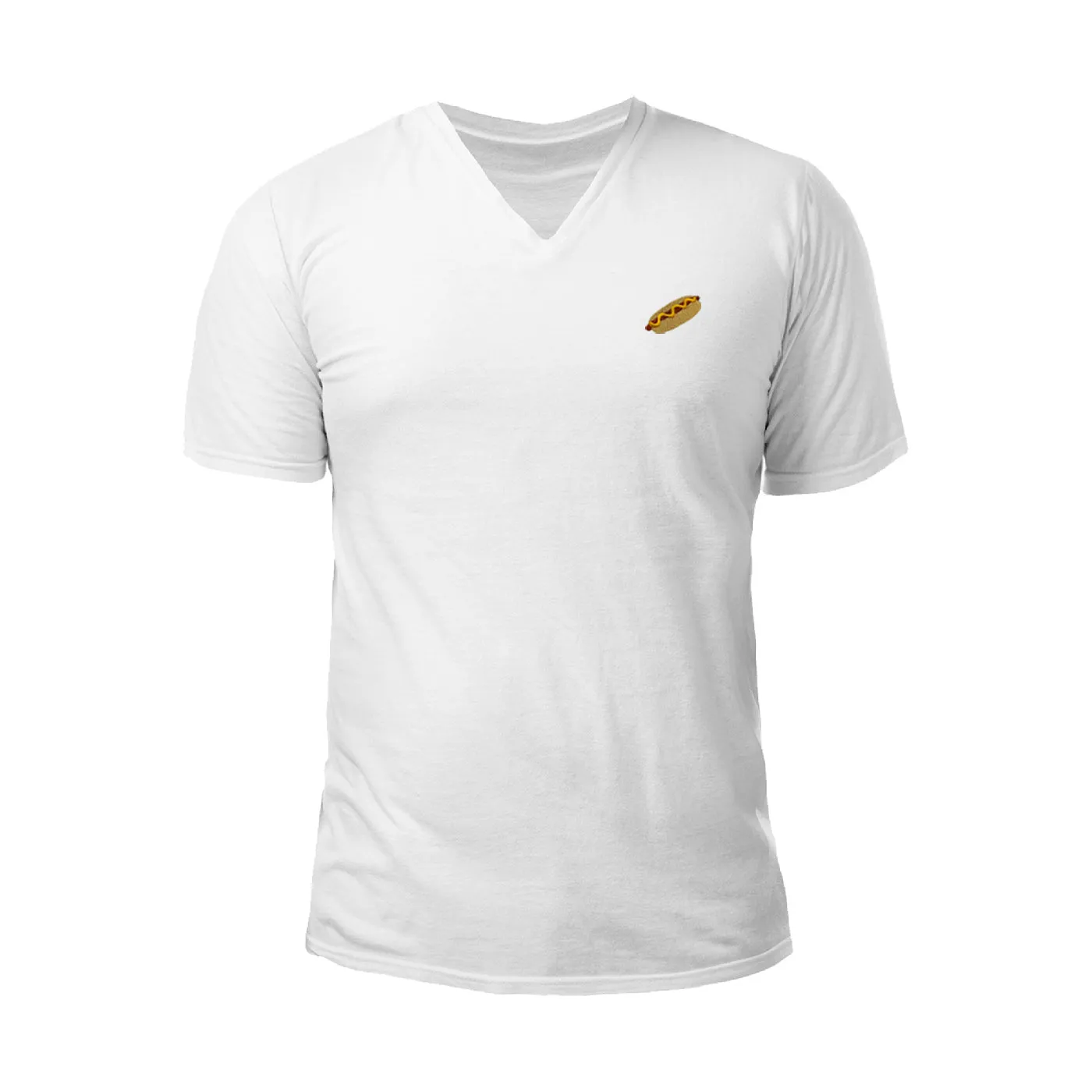 Pologize™ Hot Dog Embroidered V-Neck T-Shirt