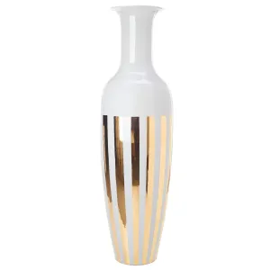 Pols Potten Giant Gold Striped Vase from Glazed Porcelain