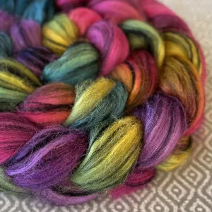 Polwarth Black Bamboo Silk Roving - Arcade