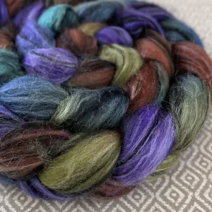 Polwarth Black Bamboo Silk Roving - Calypso