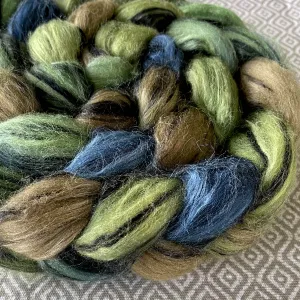 Polwarth Black Bamboo Silk Roving - Puget Sound