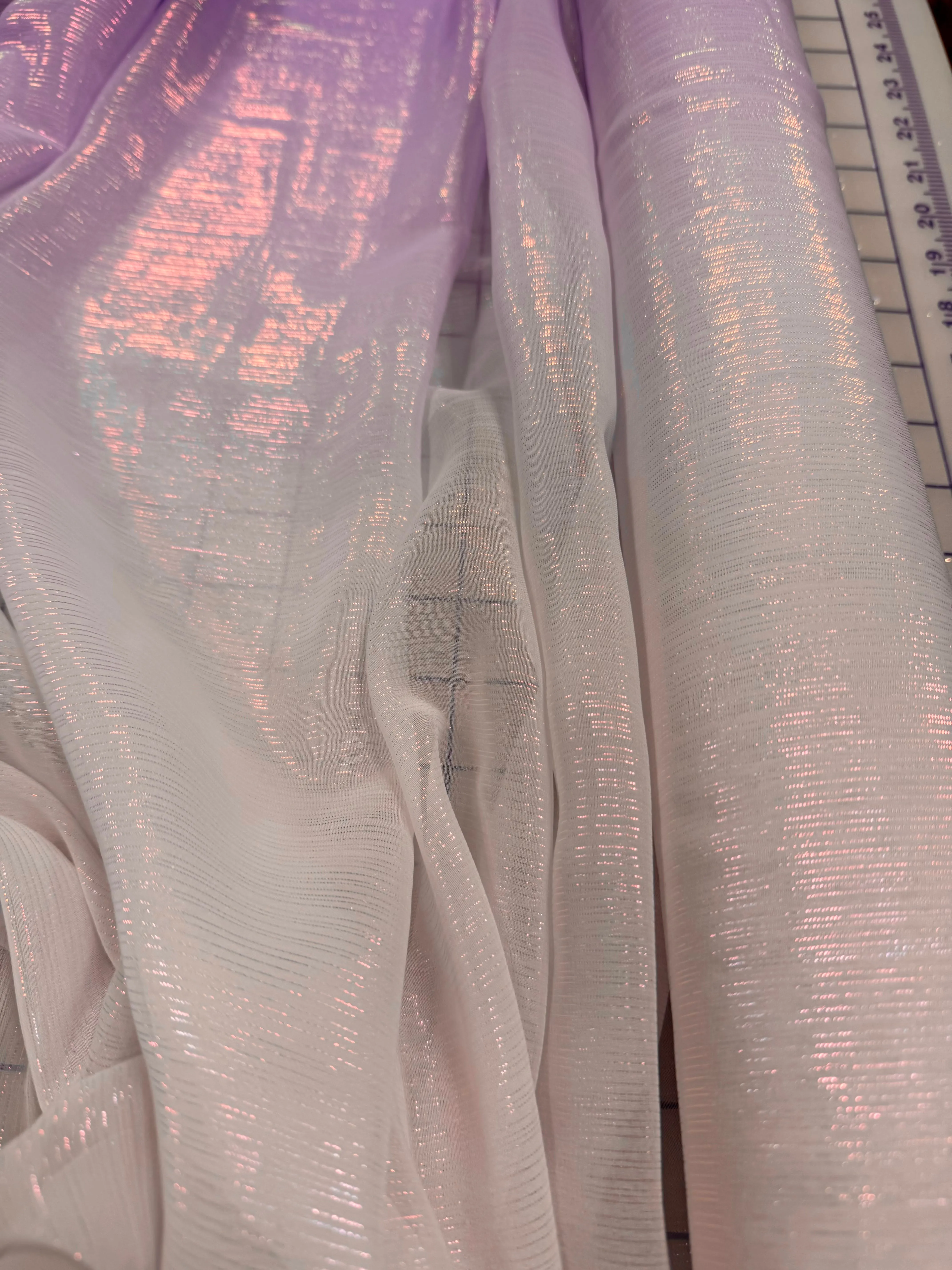 Poly Chiffon Ombre Metallic - 56-inches Wide Lilac