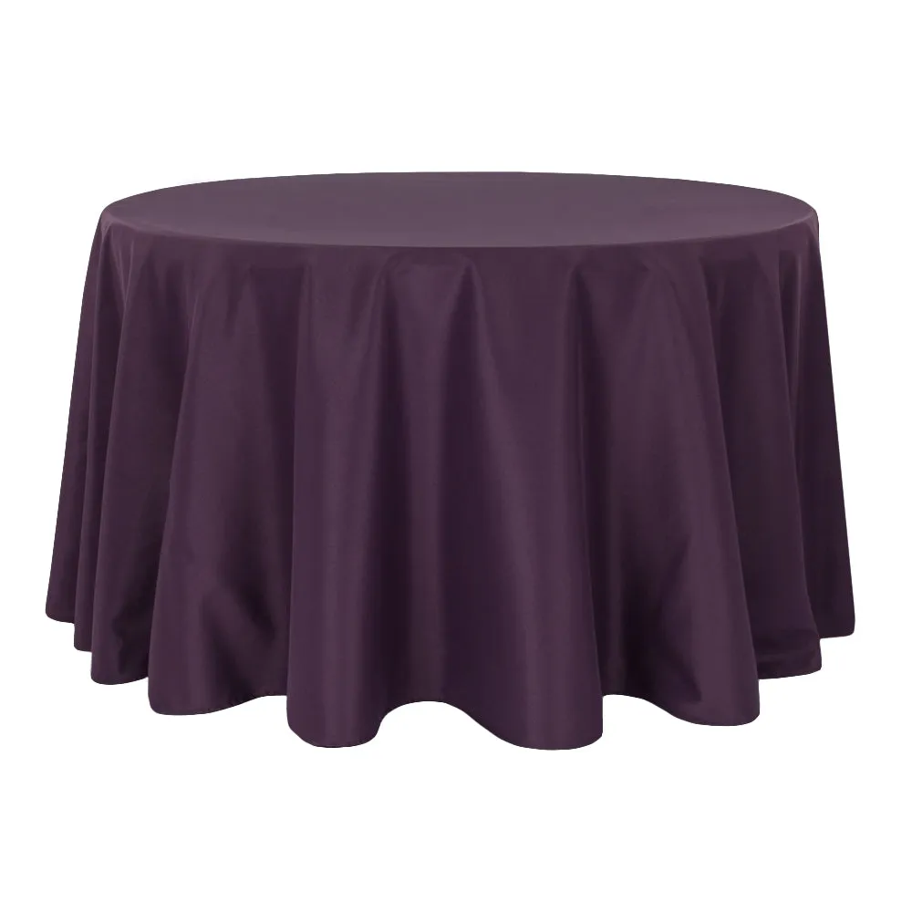 Polyester 108" Round Tablecloth - Eggplant/Plum