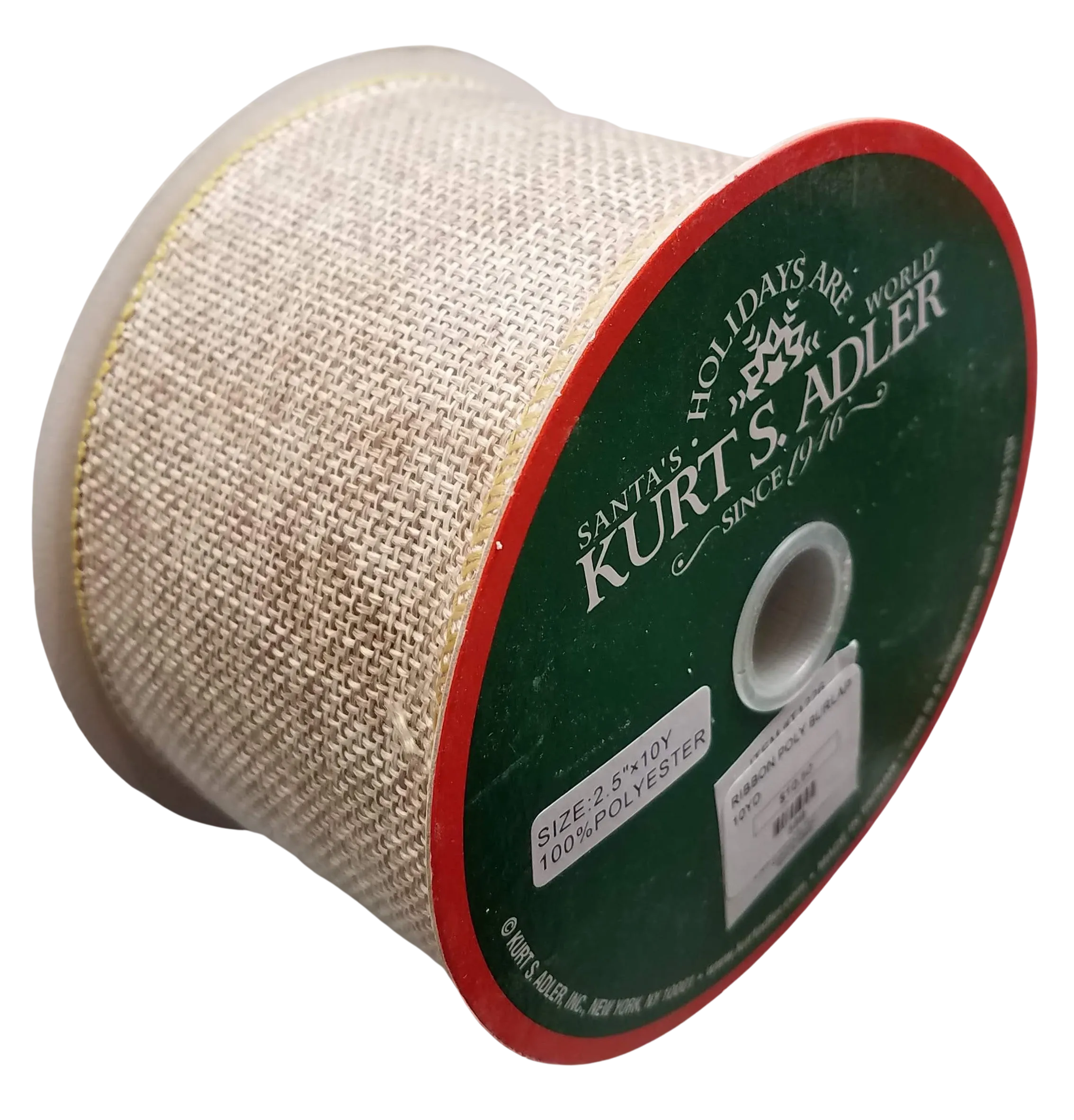 Polyester burlap ribbon 30ft x 2.5"