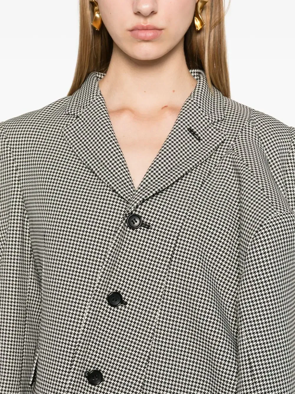 Polyester Houndstooth Hard Jacket