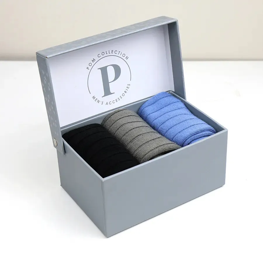 POM 9/11 Blue Mix Classic Triple Sock Boxed Set