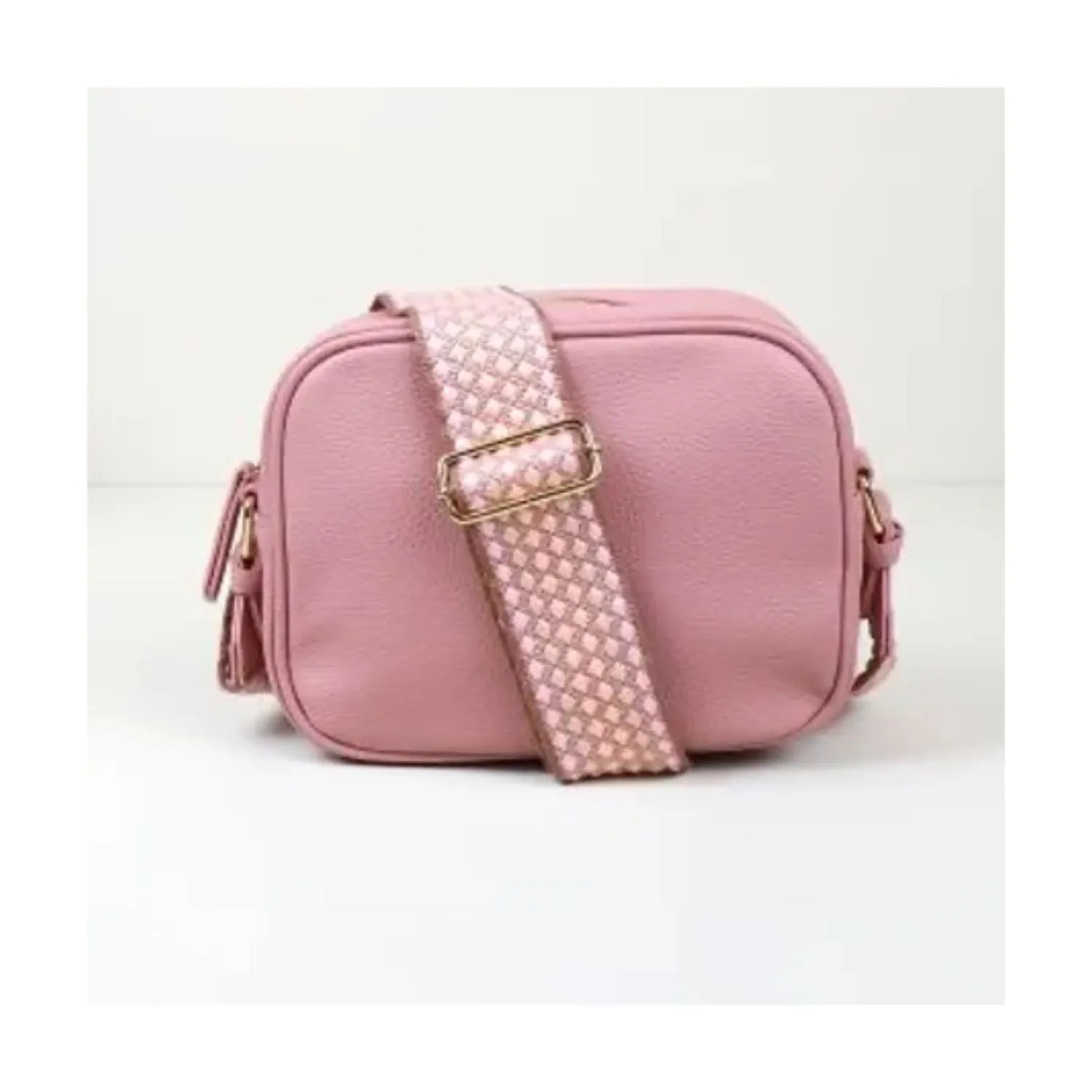 POM Dusky Pink Vegan Leather Camera Bag With Spot Strap