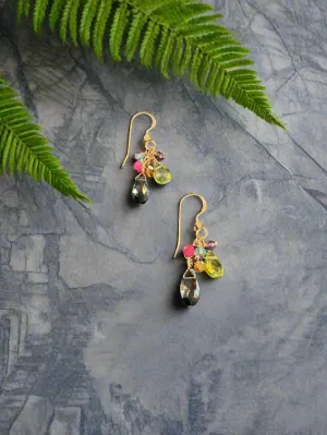 Pom Jewelry Mixed Gemstone Earrings In Gold Fill- PE620