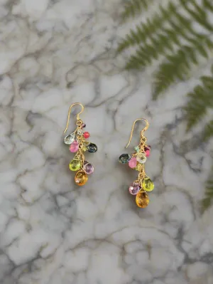 Pom Jewelry Mixed Gemstone Earrings In Gold Fill- PEMX16