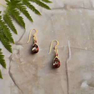 Pom Jewelry Pink Garnet Earrings In Gold Fill- PEPK8