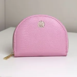 POM Pink Vegan Leather Half Moon Coin Purse