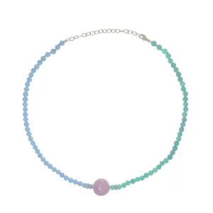 Pom Pom Choker - Pink Opal