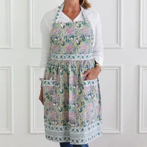 Pomegranate Garden Teal & Lilac Apron