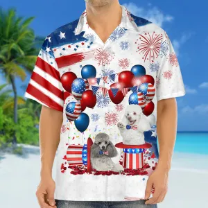 Poodle Independence Day Hawaiian Shirt for men and women, 4th of july hawaiian shirt