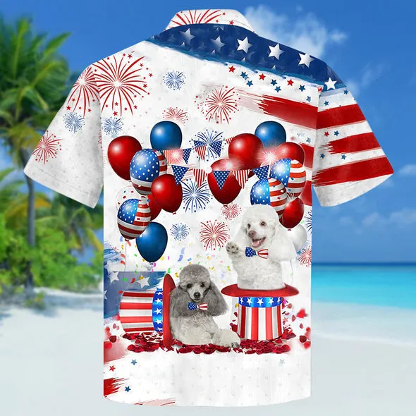 Poodle Independence Day Hawaiian Shirt for men and women, 4th of july hawaiian shirt