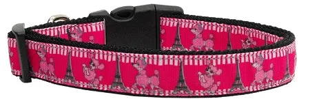 Poodles In Paris Nylon Dog Collar Medium Narrow