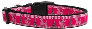 Poodles In Paris Nylon Dog Collar Xl