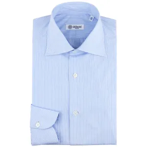 Poplin Semi Spread Shirt - Light Blue - Ticking Stripe