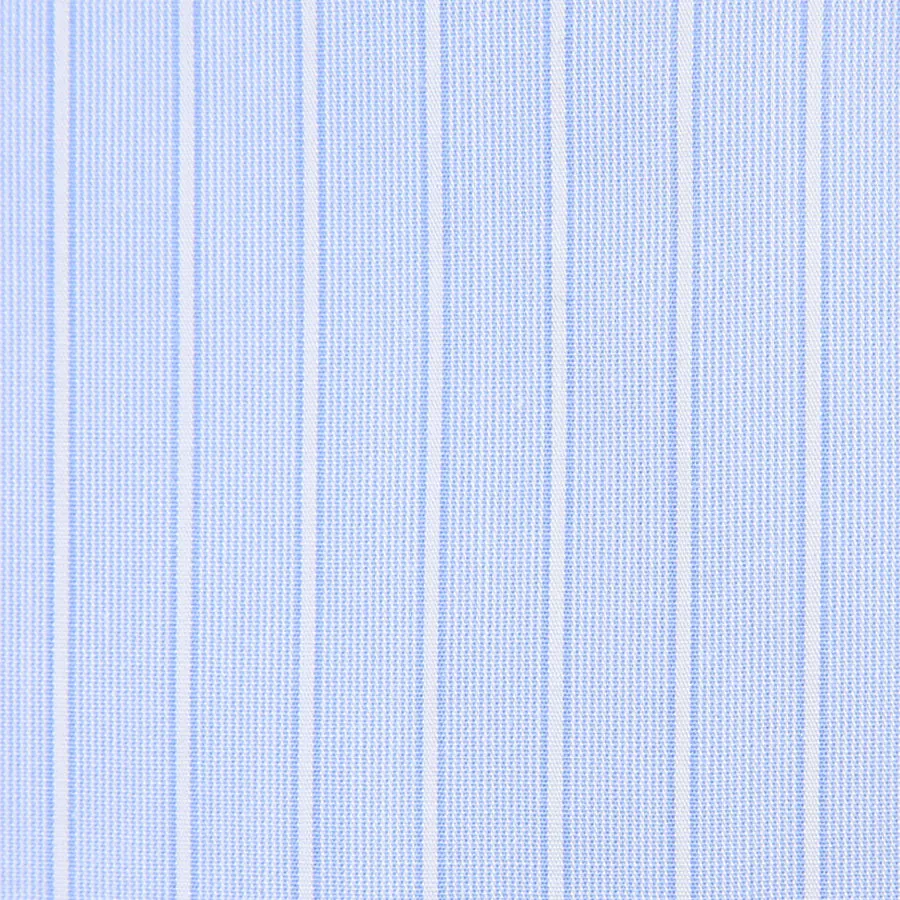 Poplin Semi Spread Shirt - Light Blue - Ticking Stripe